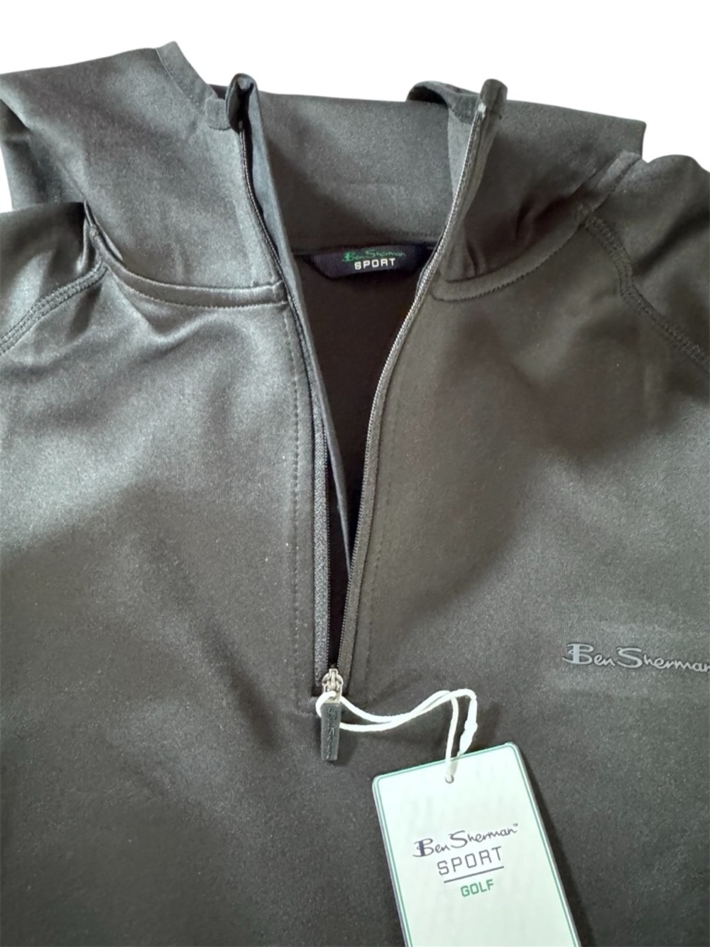 Ben Sherman Golf Sport Hoodie Black Wicking New Lg
